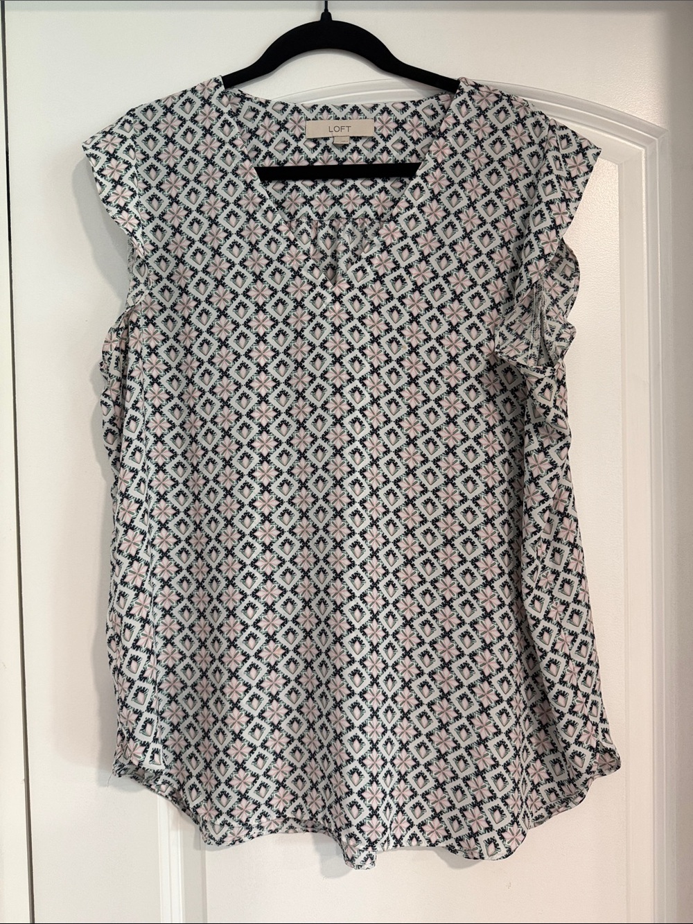 LOFT pastel Geometric Blouse - Picture 1 of 4